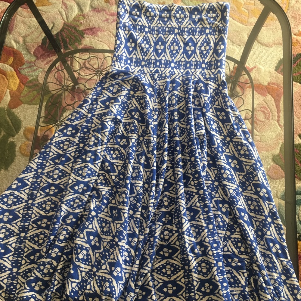 COPY - Jcrew ikat design blue dress
